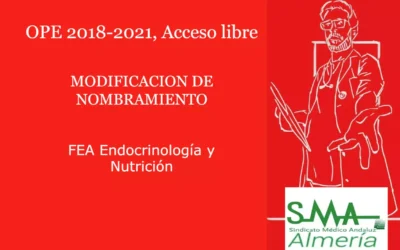 OPE 2018 -2021. MODIFICACION DE NOMBRAMIENTO, decaídas en su derecho a obtener la condición de personal estatutario fijo. FEA Endocrinología y Nutrición.