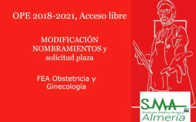 OPE 2018-2021: MODIFICACIÓN NOMBRAMIENTOS y solicitud plaza FEA Obstetricia y Ginecología, Acceso Libre