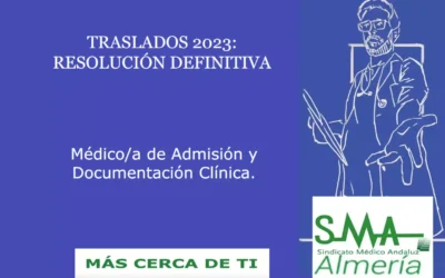 TRASLADOS 2023 RESOLUCIÓN DEFINITIVA Médico/a de Admisión y Documentación Clínica.