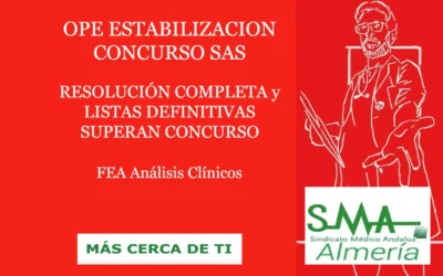 OPE ESTABILIZACION CONCURSO SAS RESOLUCIÓN COMPLETA y LISTAS DEFINITIVAS SUPERAN CONCURSO FEA Análisis Clínicos.
