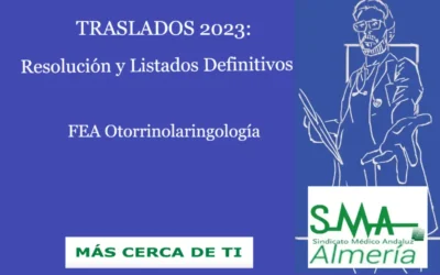 TRASLADOS 2023 RESOLUCIÓN DEFINITIVA Facultativo/a Especialista de Otorrinolaringología.