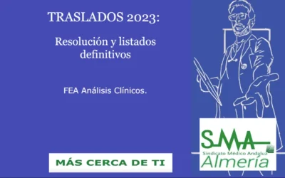 TRASLADOS 2023 RESOLUCIÓN DEFINITIVA Facultativo/a Especialista de Análisis Clínicos.