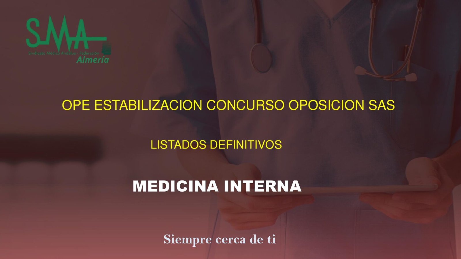 OPE ESTABILIZACION CONCURSO OPOSICION SAS. LISTAS DEFINITIVAS.