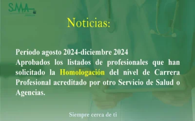 Noticias: Aprobados los listados de profesionales que han solicitado la Homologación, (Período enero 2024 – julio 2024 )del nivel de Carrera Profesional acreditado por otro Servicio de Salud o Agencias.