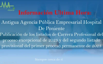 Noticias: CARRERA PROFESIONAL: Antigua Agencia Pública Empresarial Hospital De Poniente