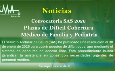 Convocatoria SAS 2026: Plazas de Difícil Cobertura (Médico de Familia y Pediatría)