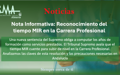 Noticias: Nota Informativa: Reconocimiento del tiempo MIR en la Carrera Profesional