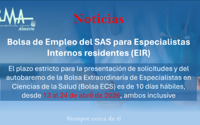 Nuevas convocatorias Bolsa de Empleo del SAS para Especialistas Internos residentes