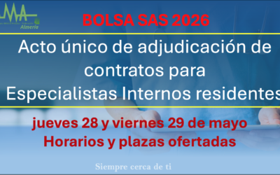 Acto unico de adjudicación Contratos para Especialistas Internos residentes
