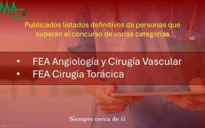 OPE 2025: Publicados listados Definitivas de aspirantes que superan la fase de concurso-oposición para FEA Angiología y Cirugía Vascular y FEA Cirugía Torácica