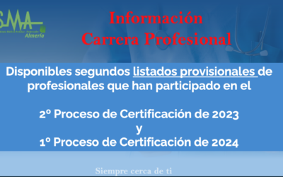 Noticias: CARRERA PROFESIONAL: Publicación de los Segundos listados provisionales de los Procesos Permanentes 2º 2023 y 1º 2024 Carrera Profesional