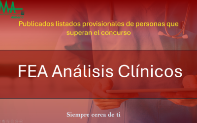 OPE 2025: Publicados listados Provisionales De aspirantes que superan la fase de concurso-oposición para  FEA Análisis Clínicos